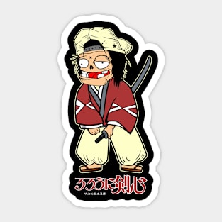 Himura Kenshin - parody in cartoon style Sticker